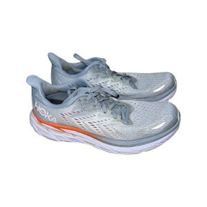 Hoka One One Clifton 8 White Light Blue Size 9